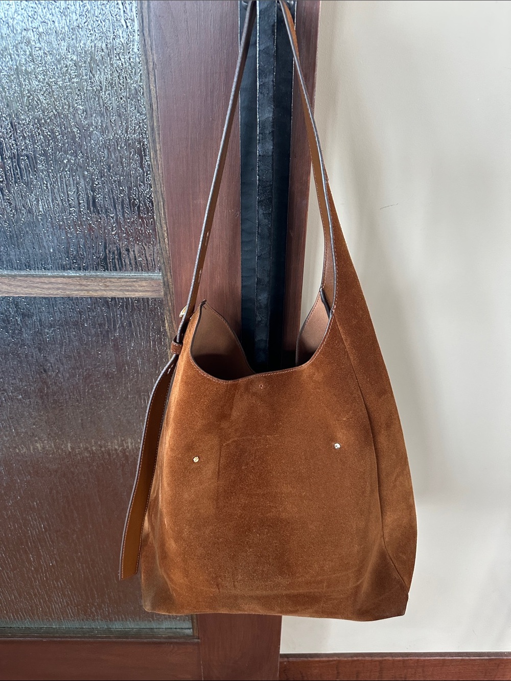 Tory Burch Women's Suede Hobo Bag in Cognac Brown - Picture 10 of 12
